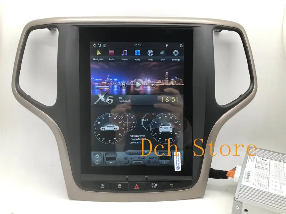 Автомобильный DVD плеер Tesla Style 10 4 дюйма вертикальный экран Android 9 0 GPS для Jeep Grand Cherokee