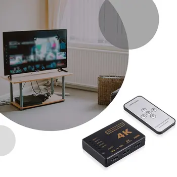 

1 Set 5 Port Uhd 3D 4K 1080P Hdmi Splitter Switch Selector Switcher Hub Ir Remote Hdtv Hub Infrared Remote