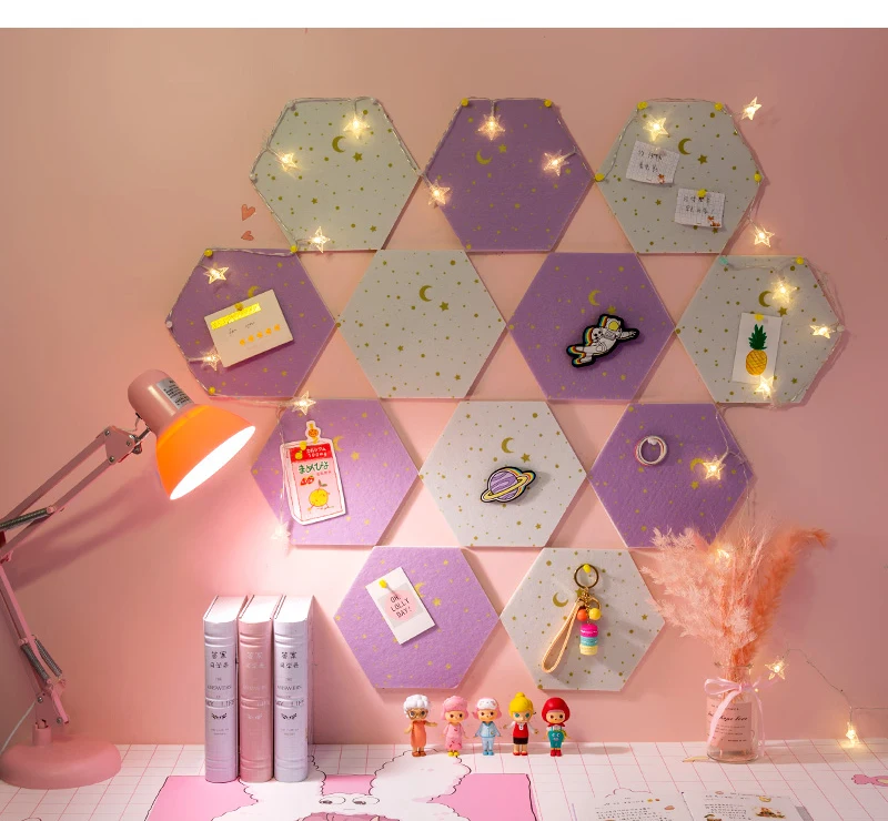 Felt Hexagon 3D Wall Stickers | Letter Message Board babiesdecor.myshopify.com