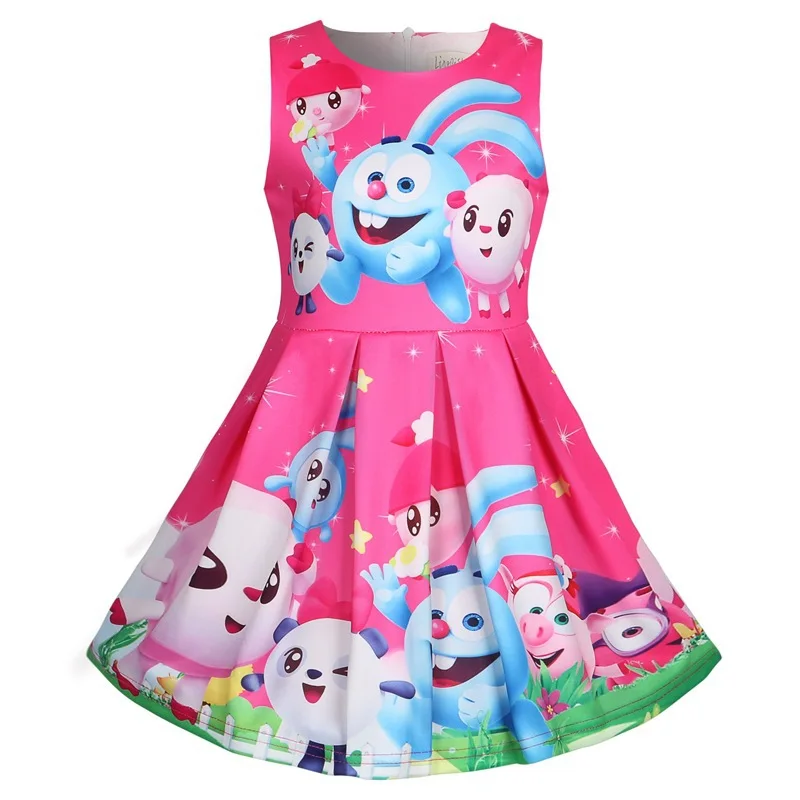 Детское платье для маленьких девочек милое летнее платье-пачка без рукавов с героями мультфильмов для маленьких детей 2, 3, 4, 5, 6, 7 лет