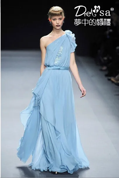 free shipping new fashion vestidos formales beaded one shoulder sexy long party gown Graduation mother of the bride Dresses