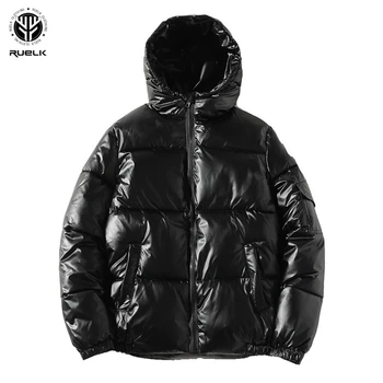 

RUELK 2020 Autumn And Winter Cotton Jacket Men's Short Korean Version Of the Trend Coat Men's Winter Silver Shiny Cotton Student