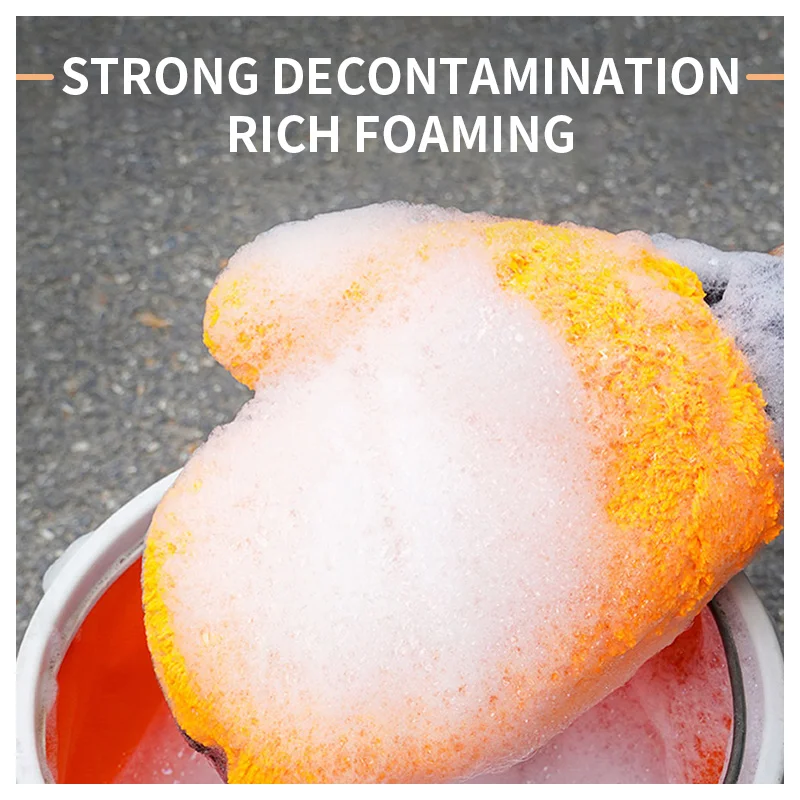Car Glove Detailing Auto Wash Maintenance Wet And Dry Foam Clean Double-sided Soft Coral Gloves Automotive Washing Accessories car cleaning gloves microfiber car mitt microfiber cleaning gloves microfiber washing gloves microfiber gloves