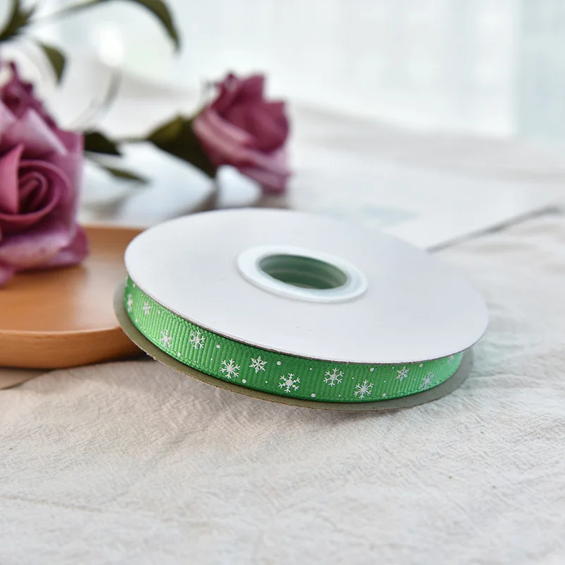 Width 1cm Christmas Silk Ribbon Color Ribbon Ribbon Holiday Decoration Gift Packaging DIY Craft Christmas Ornament