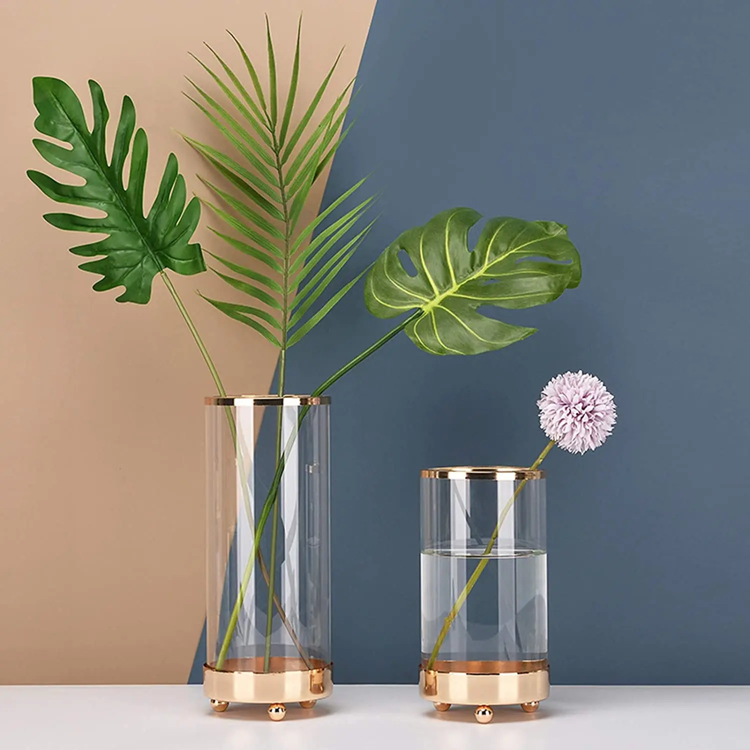 Round Metal Bowl Vase Vase, For Shape Plant Living Decorative 