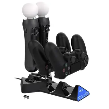 

Triangle 4 in 1 Quad Charger Dock Charging Stand Station for Playstation 4 PS4 Controller PS VR Controllers Charger PS Move LED