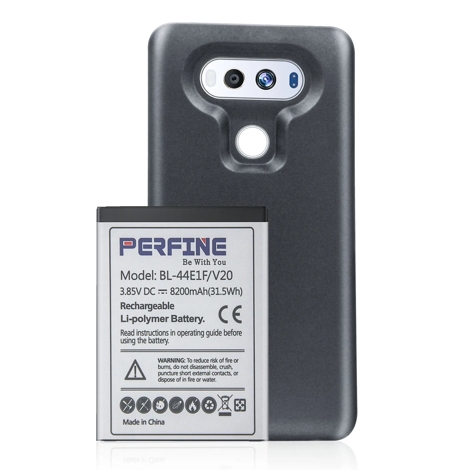 Perfine Battery For LG V20 BL-44E1F 8200mAh Li-Polymer Extended Battery