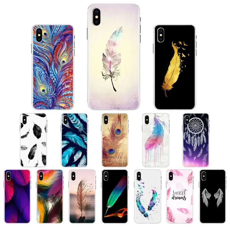 YNDFCNB красивые красочные Крылья перья для iphone 11 Pro Max X XS MAX 6 6s 7 8 Plus 5 5S 5SE XR SE2020 |
