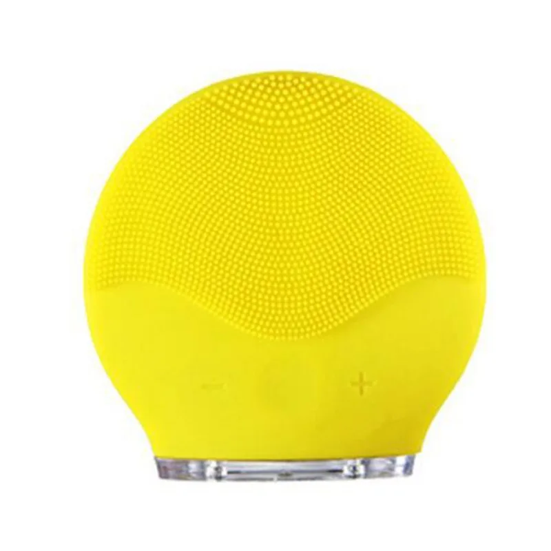 Мини USB электрическая Очищающая щетка для лица силиконовая звуковая очиститель Глубокая чистка пор водонепроницаемый массаж кожи - Цвет: yellow