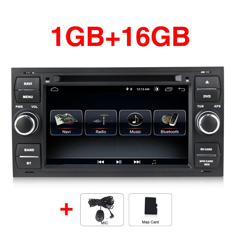 MEKEDE Android 9 автомобильный DVD gps навигатор стерео радио аудио для Ford Focus 2 Mondeo S C Max Fiesta Galaxy - Цвет: 16G black