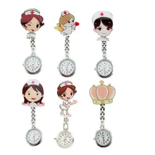 Часы для медсестры цветок 3D мультфильм животных Девушки Дамы Женщины часы для медсестры es Унисекс Доктор Медицинский кармашек для часов Вешалка-зажим часы