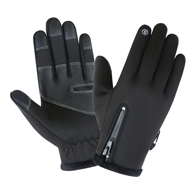 

Windstopers Gloves Anti Slip Windproof Thermal Warm Touchscreen Glove Breathable Tactico Winter Men Women Black Zipper Gloves