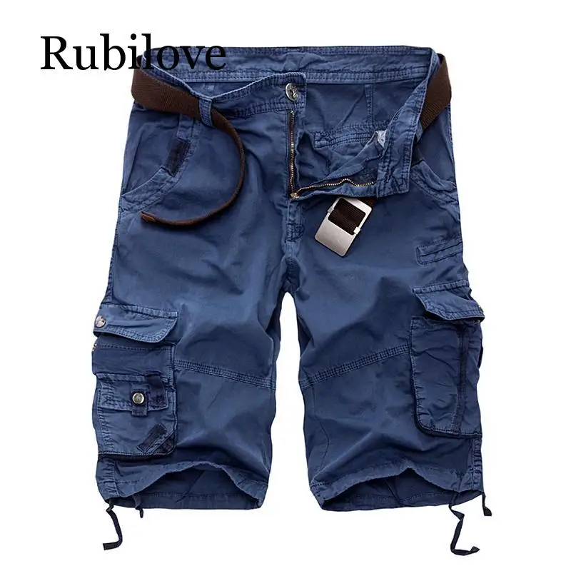 Rubilove мужские военные карго шорты брендовые новые армейские камуфляжные тактические шорты мужские хлопковые свободные рабочие повседневные короткие штаны плюс