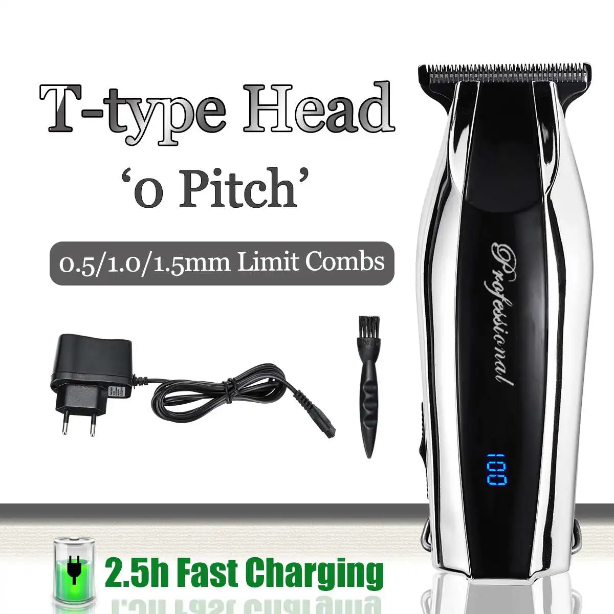 

100-240V Electric Hair Trimmer Rechargeable Hair Clippers Cordless Bald trimer Men's hair Shaver Razor Two-speed haircut Machine