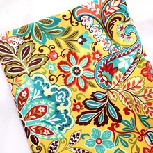 Желтый ретро цветочный принт хлопок холст утолщенная тканевая занавеска на дверь занавеска bay оконная Подушка DIY ткань