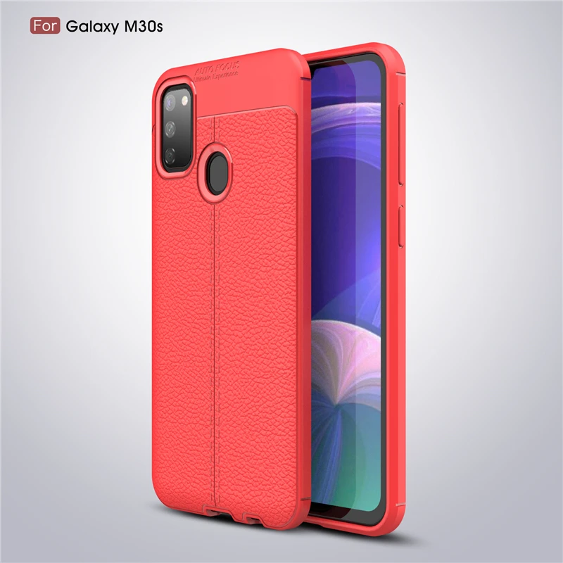 Red Чехол для samsung Galaxy M30s, мягкий силиконовый роскошный кожаный чехол для samsung Galaxy M30s, чехол для samsung M30s, чехол 6," Youthsay - Цвет: Red