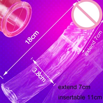 Crystal Penis Extender Sleeve Reusable Condoms Delay Ejaculation Prostate Massager Cock Ring Intimate Goods Sex Products For Men 2