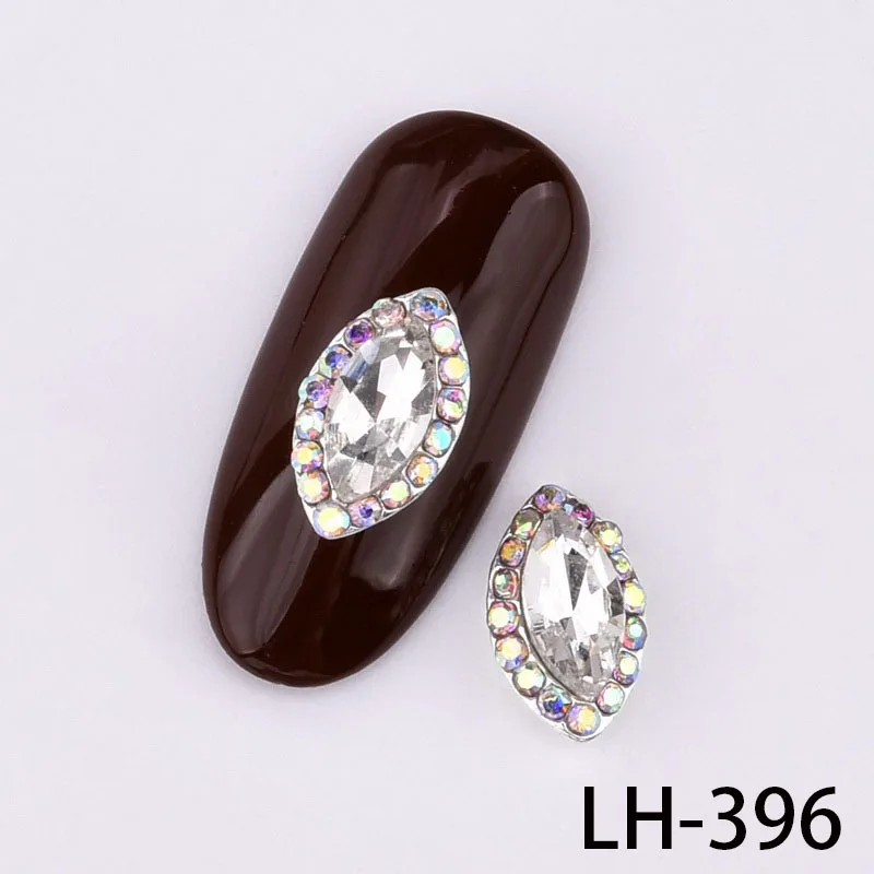 LH-396 10 шт. хрустальный стеклянный драгоценный камень горный хрусталь маникюрный орнамент конский Глаз падение сплава ювелирных изделий DIY блестящие аксессуары для ногтей LH391-402 - Цвет: LH-396