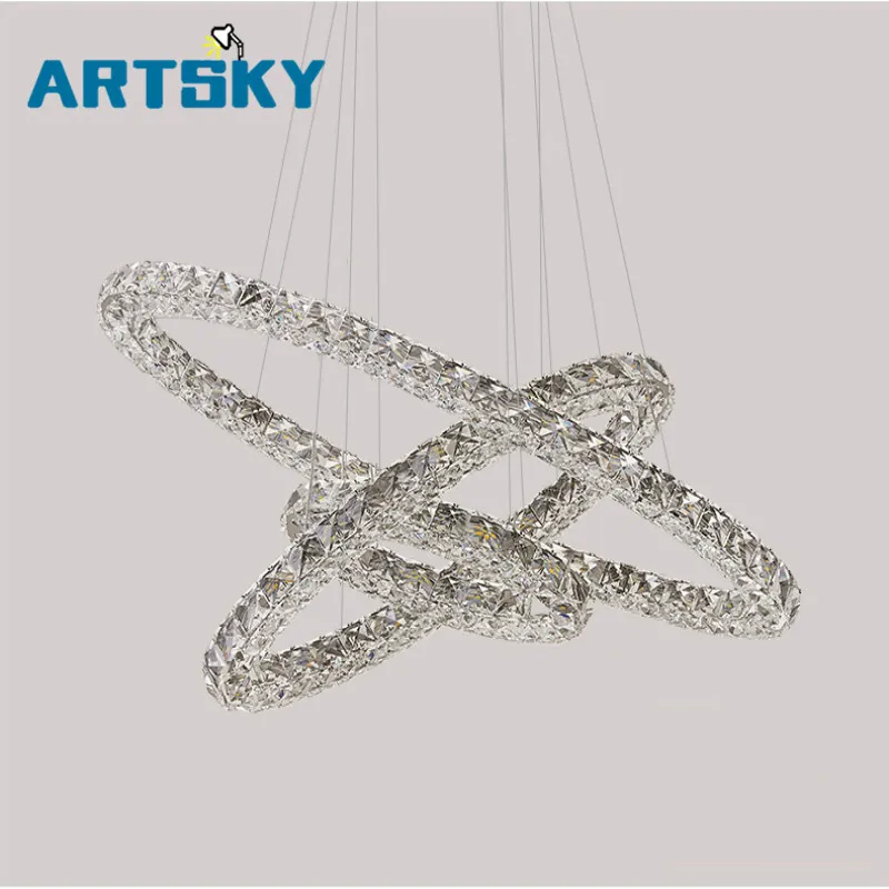 

Modern Champagne Transparent Free Combination LED Crystal Lamp Living Room