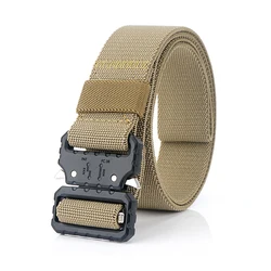 Men's Belt Cobra Tactical Multifunctional High Elasticity Canvas Military Army Outdoor Hunting Belt Quick Release Aluminum Alloy