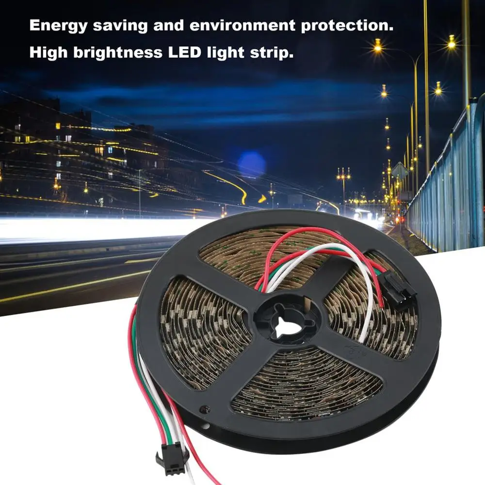 WS2812B 5 м 5050 SMD цифровой 300 светодиодный светильник адресуемый цветной DC5V для