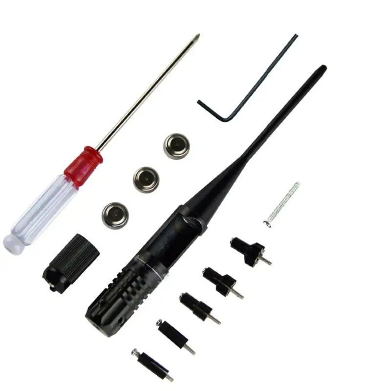 1 Set Adjustable Adapters Rifles Red Laser Bore Sighter Collimator Kit with Box Carry Laser