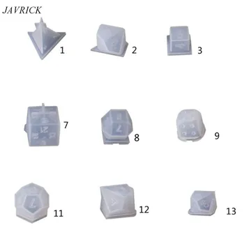 

DIY Crystal Epoxy Mold Dice Fillet Shape Multi-spec Digital Game Silicone Mould