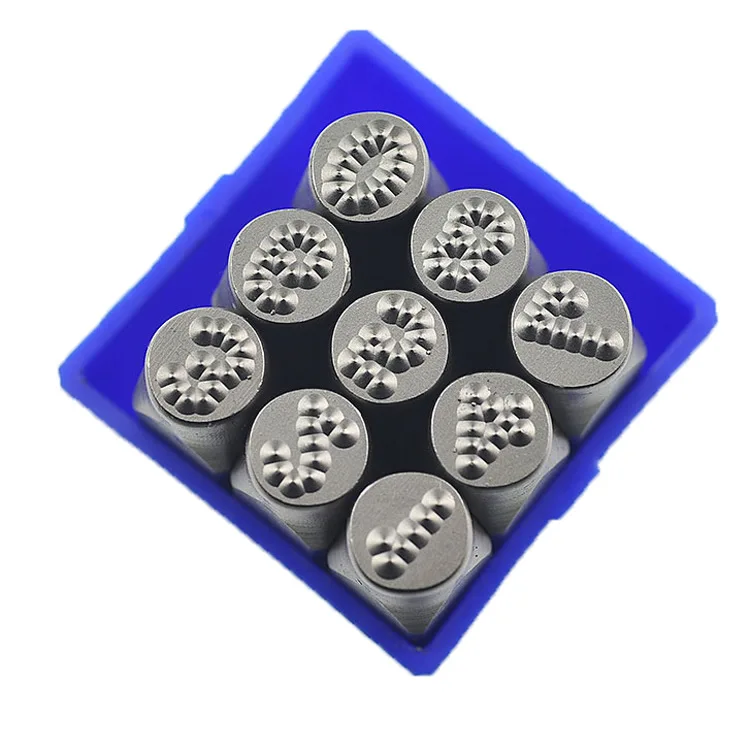 

Germany Import 9pcs Braille Stamp gang zi tou Lattice Pitting Code Point gang hao ma Digital Puncher 3-14 Mm