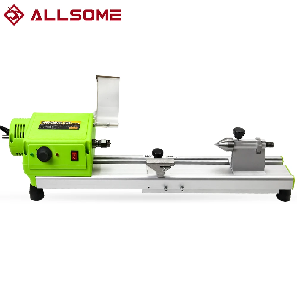 ALLSOME BG-3306 Variable Speed Mini Benchtop Wood Lathe MICRO Woodturning Grinding Polishing Beads Drill Rotary Tool Set |