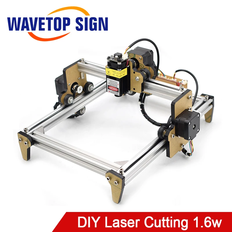 WaveTopSign мини лазерный модуль 1,6 Вт синий лазерный гравировальный станок DIY гравер Настольный по дереву маршрутизатор/резак/принтер