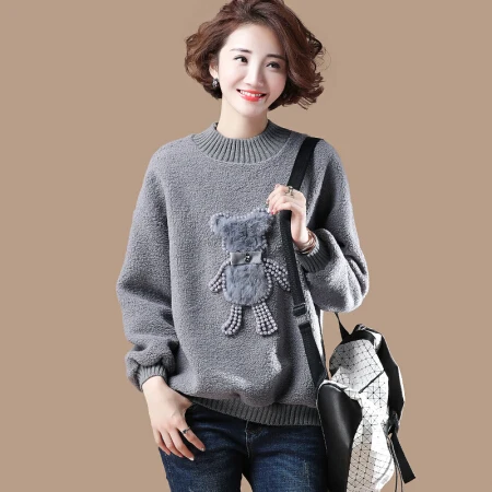 Маленький медвежонок, раздельное Женское пальто из овечьей шерсти, женское легкое студенческое серое осеннее пальто, harajuku, худи, спортивный костюм, осень