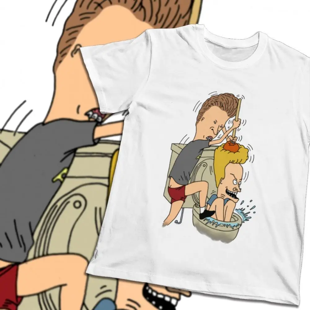 Чистый хлопок Beavis Butthead Туалет забавная Футболка Мужская Уличная качественная классическая футболка с круглым вырезом