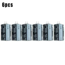 6pcs HD 1000uF 25V 105C Radial Electrolytic Capacitor Low ESR 12.50*20mm Replacment Tool Parts nes good product
