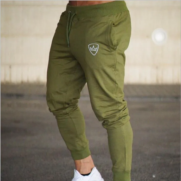 Спортивные тренажеры для мужчин, спортивные штаны для бега, мужские брюки для бодибилдинга, повседневные эластичные полосатые спортивные штаны для бега, спортивные штаны для фитнеса, длинные штаны - Цвет: FK101 Green