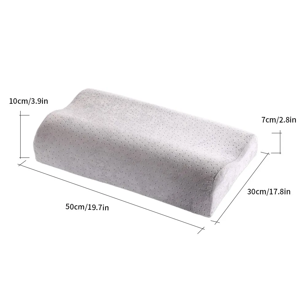 Soft Pillow Massager For Cervical Health Care Memory Foam Pillow Orthopedic Pillow Latex Neck Pillow Fiber Slow Rebound - Color: grey 50x30cm