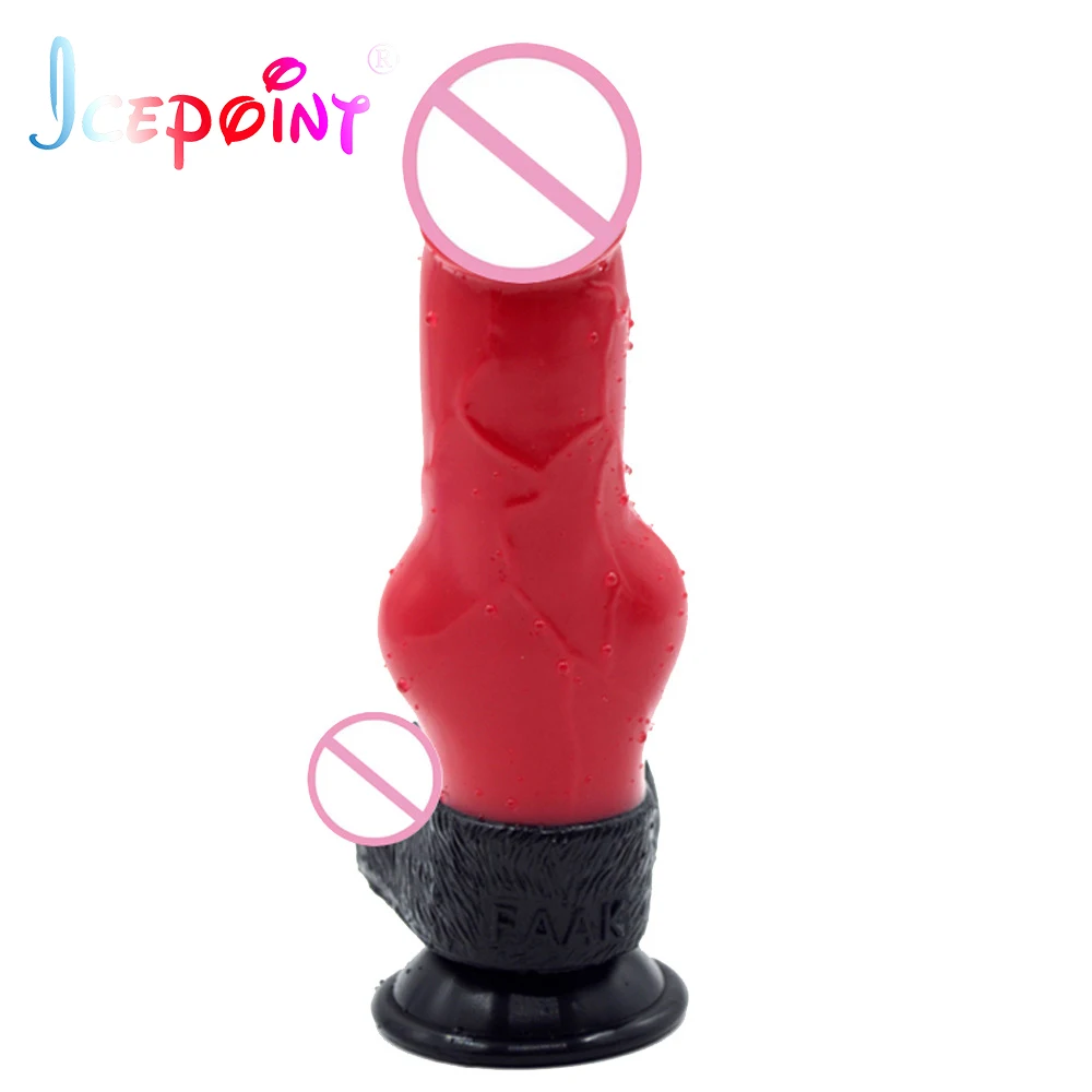 ICEPOINT Liquid Silicone Penis Color Females Simulation Instrument Wolf Dog Licking Fake Penis Life Size Sex Toy Realistic Dildo