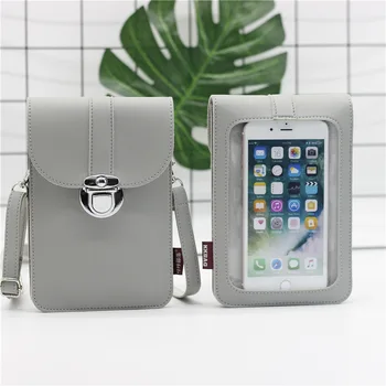 

Drop Shipping Touch Screen Cell Phone Purse Smartphone Wallet Leather Shoulder Strap Handbag Women Touchable Bag