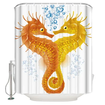 

Kissing Seahorse Shower Curtain Bathroom Decor Fabric Shower Curtain Farmhouse Decor