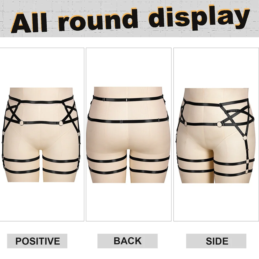 

Pentagram Busty Women Lingerie Sexy Plus Size Costume Exotic Accessories Harness Fashion Fetish Elastic Bondage Suspender Belts