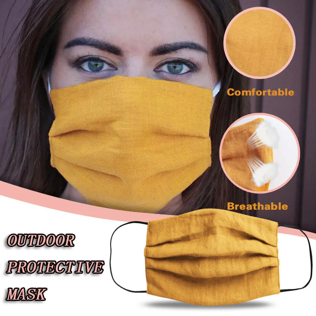 1 шт. из натурального льна для взрослых с защитой от ветра туманной дымки PM2.5 маска