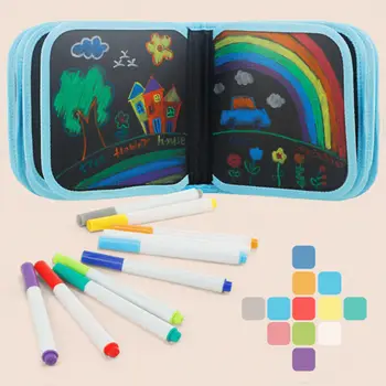 

3 Colors Drawing Board Portable Set for Kid Soft Graffiti Erasable Drawing Animal Picture Book DIY Drawing Books