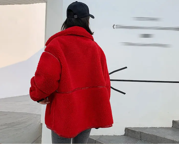 Женская шуба из овечьей шерсти, женская короткая шуба, утолщенная теплая Осенняя зимняя куртка, меховые куртки, женская верхняя одежда, куртки, толстые Топы