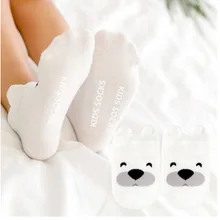 [Вечерние носки без рисунков животных] Новые Стильные Детские хлопковые носки с рисунком из Южной Кореи нескользящие носки-тапочки для малышей