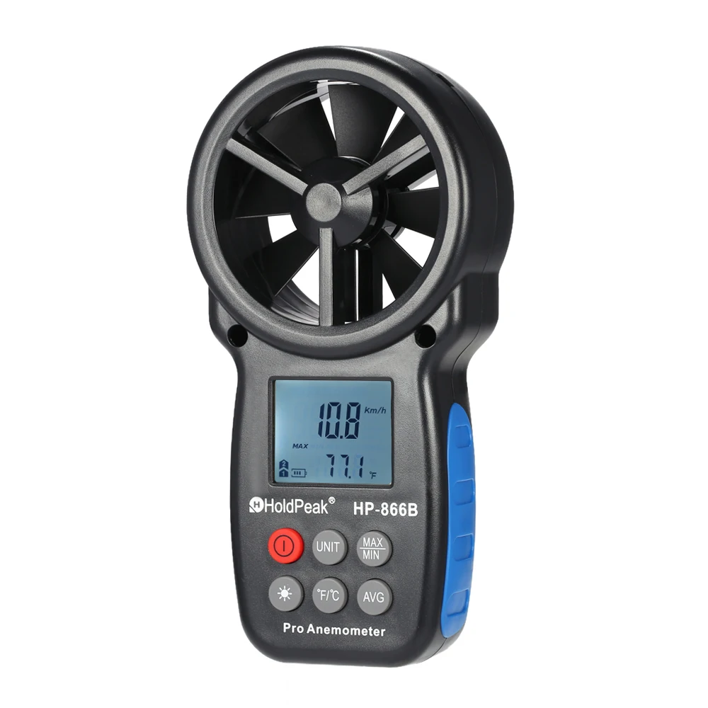 

Portable HoldPeak HP-866B Mini Digital Anemometer Wind Speed Air Velocity Temperature Measuring With LCD Backlight