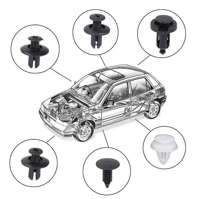 6 Size 100 Stuks Auto Fastener Clip Gemengde Auto Body Push Retainer Pin Klinknagel Bumper Portierbekleding Retainer Fastener kit