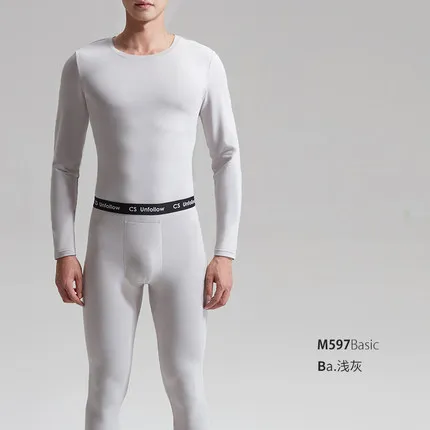 Xiaomi Crab secret мужское и женское термобелье с круглым вырезом Тонкий джемпер пара осенняя одежда длинные брюки костюм женский зимний - Цвет: Man White XL