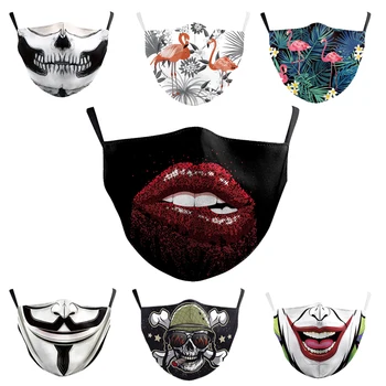 

Hiphop Reusable Protective Mascaras Printing Mouth Mask Anti Dust Face Mask Windproof Mouth Muffle Bacteria Proof Mask