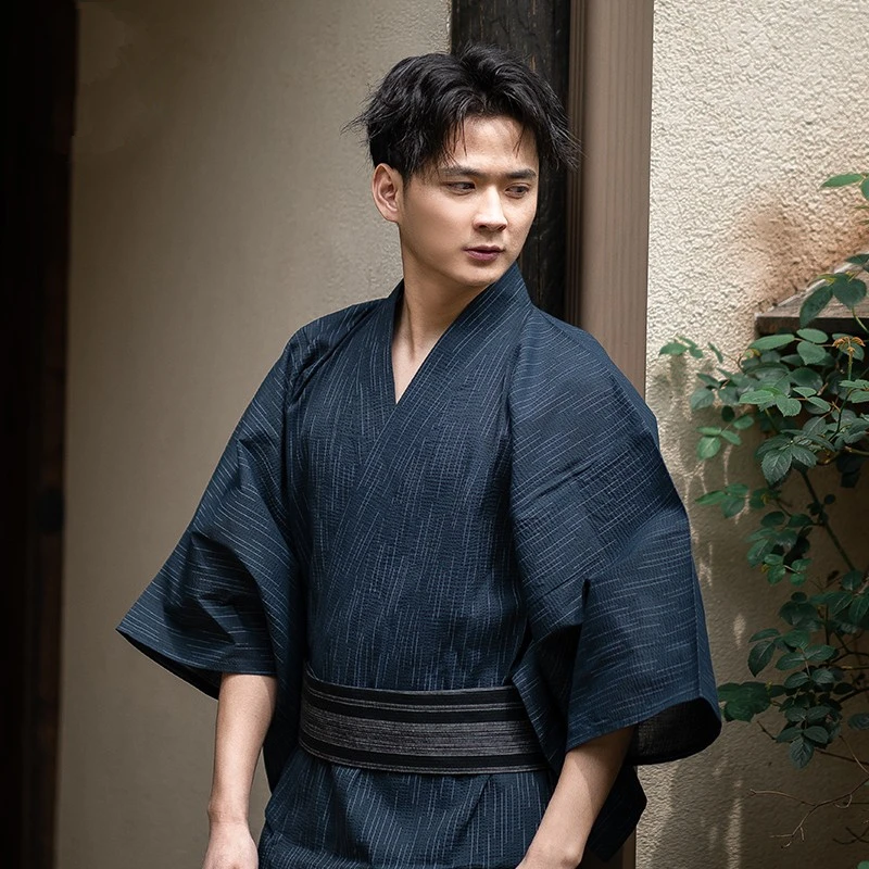 Robes Classic Black Samurai Clothes Men Breathable Underwear Kimono  Traditional Japanese Cosplay Yukata Home Pajamas Bathrobe - AliExpress