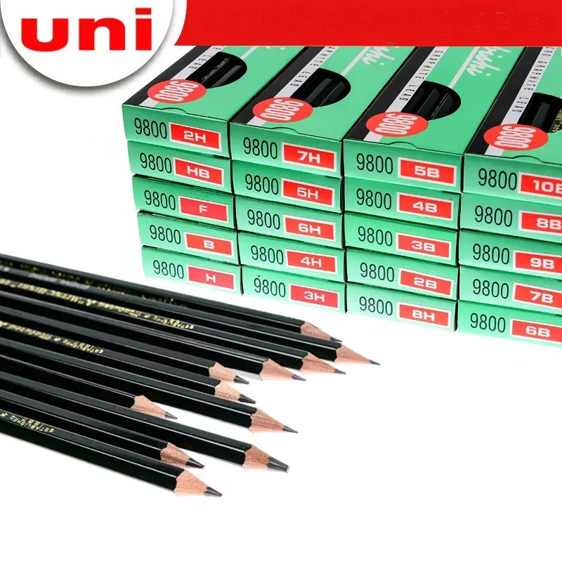 12Pcs Uni Mitsubishi 9800 Pencilfor for Writing Drawing and Sketching H 2H 3H 4H 5H 6H 7H 8H HB F B 2B 3B 4B 5B 6B 7B 8B 9B 10B |