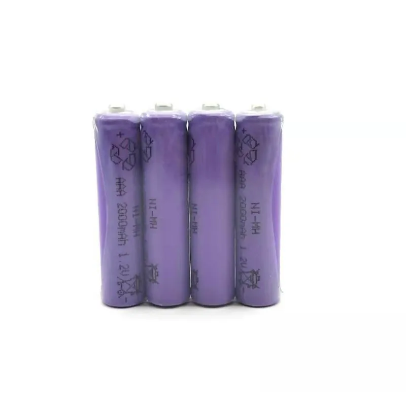 OOLAPR фиолетовый 4 шт. AAA 2000mAh 1 2 V аккумуляторная батарея Ni-MH 3A Бесплатная доставка |